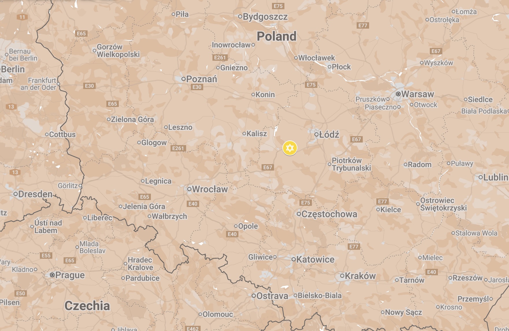 Map of Zdúnska Wola Ghetto.