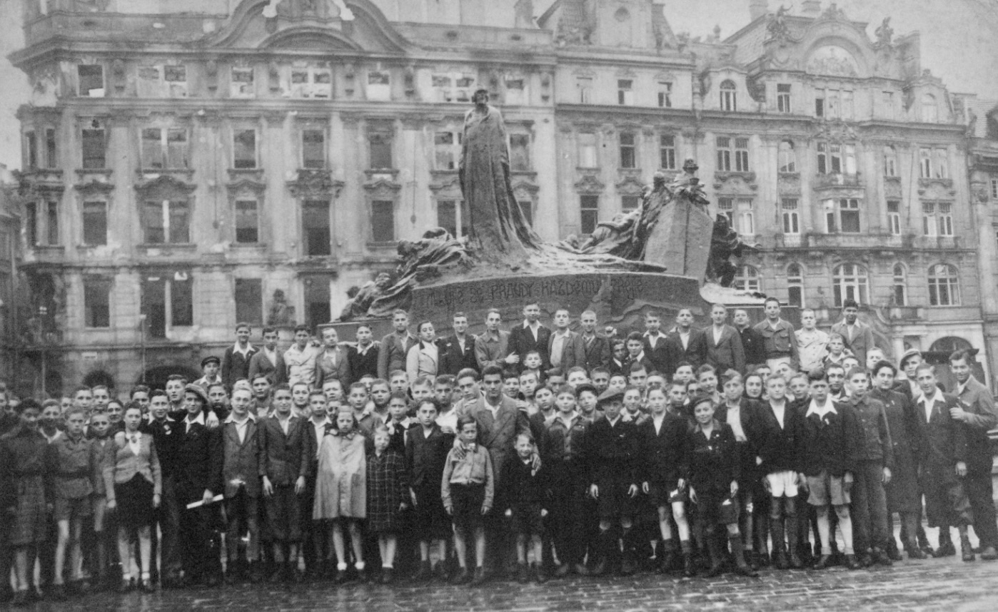 Photograph of the first group of the Boys in Prague 1945.