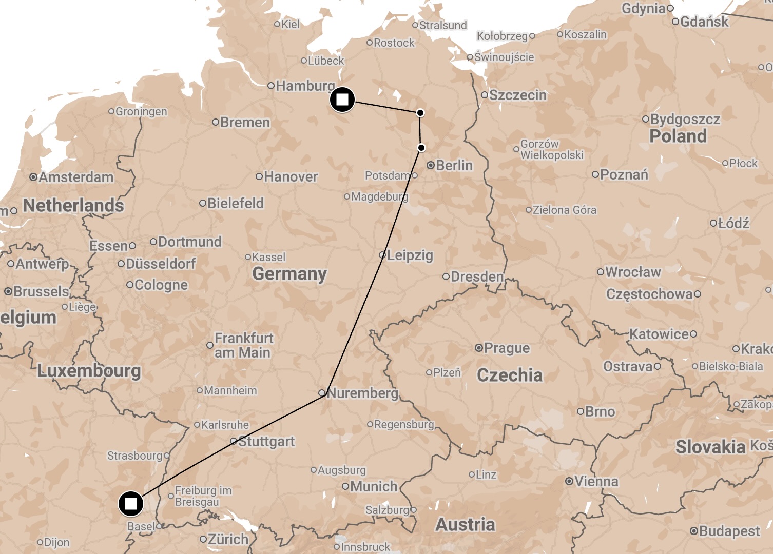 Map of Death Train from Urbés.