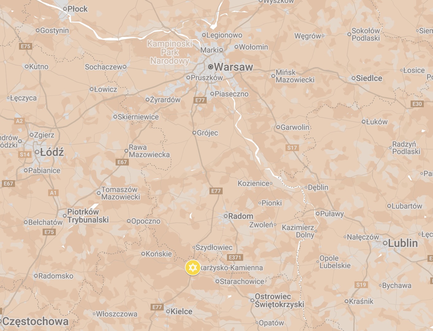 Map of Skarszysko-Kamienna Ghetto.