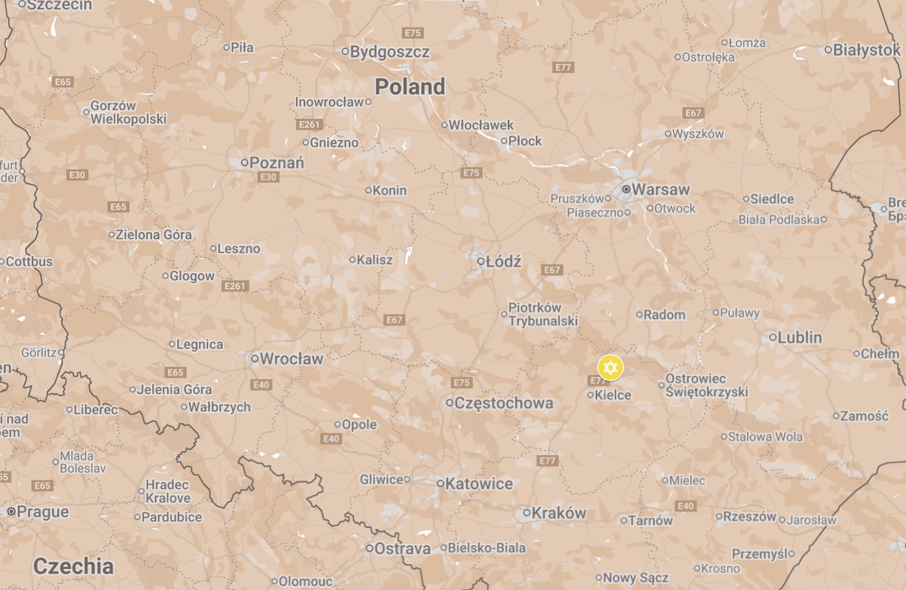 Map of Suchedniów Ghetto.