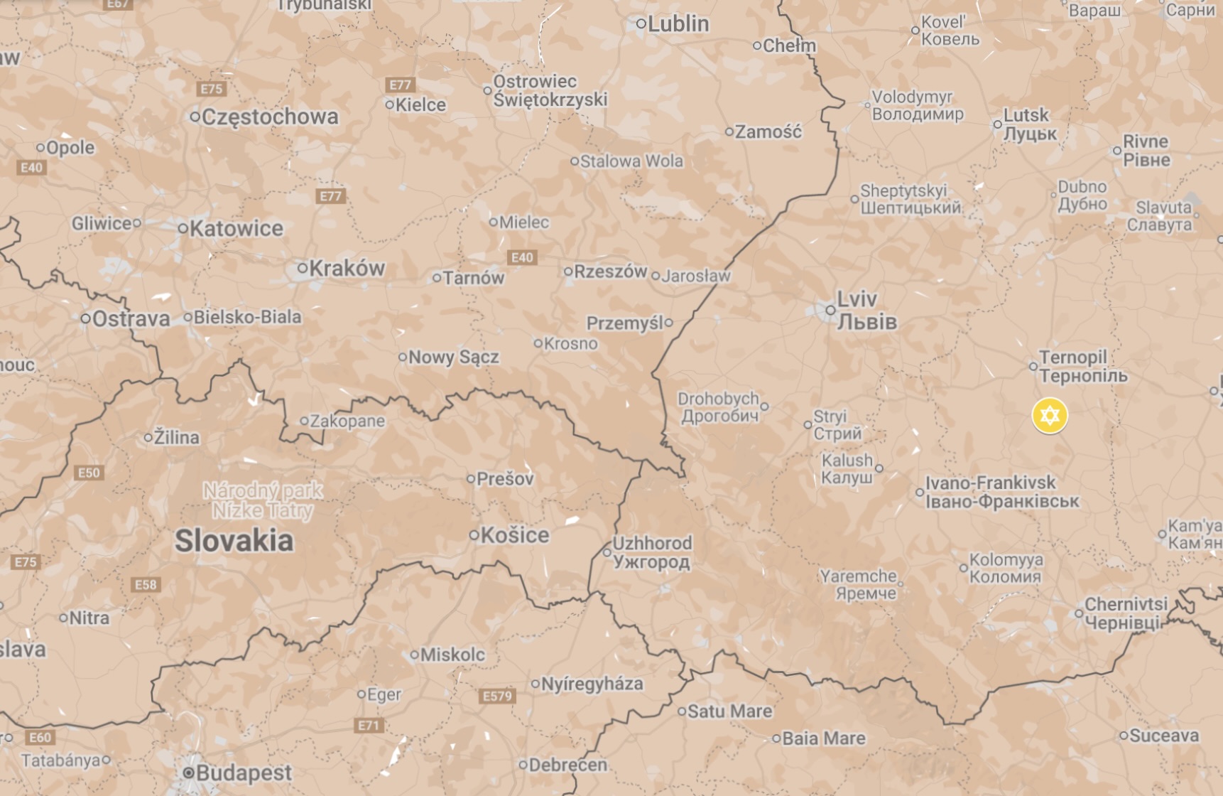 Map of the Trembowla Ghetto.