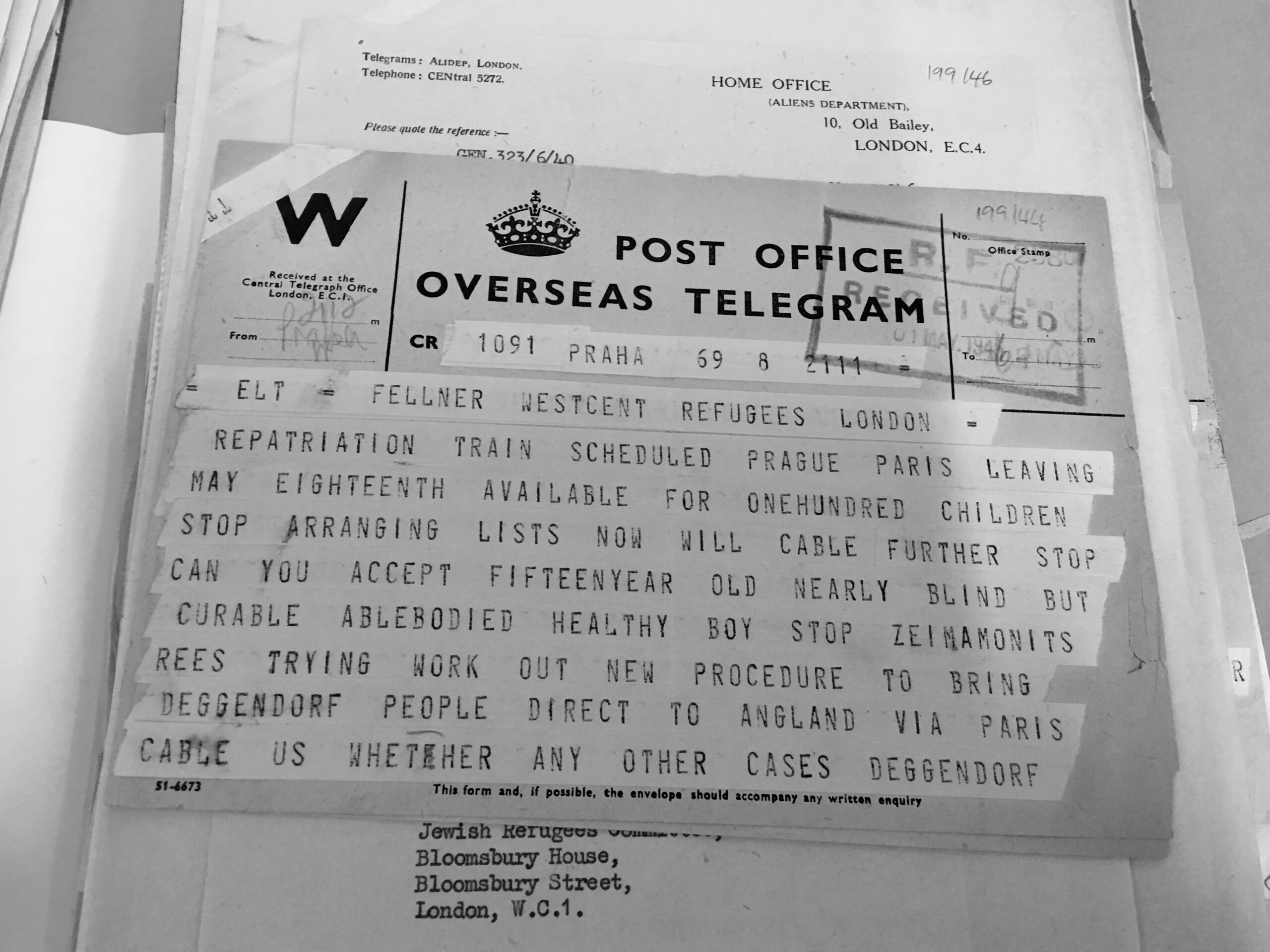 Photograph of documents in the London Metropolitan Archives.