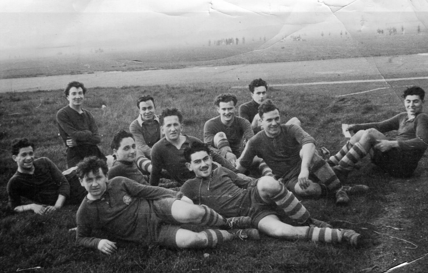 Photograph of Jack Bajer, Harry Fox, David Herman, Shanyi Abramovic, others unknown.