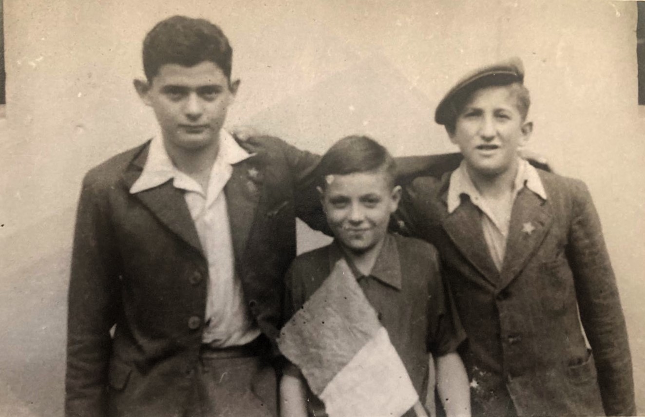 Photograph of L-R, Naphtali Rosenweig, unknown, Harry Fox