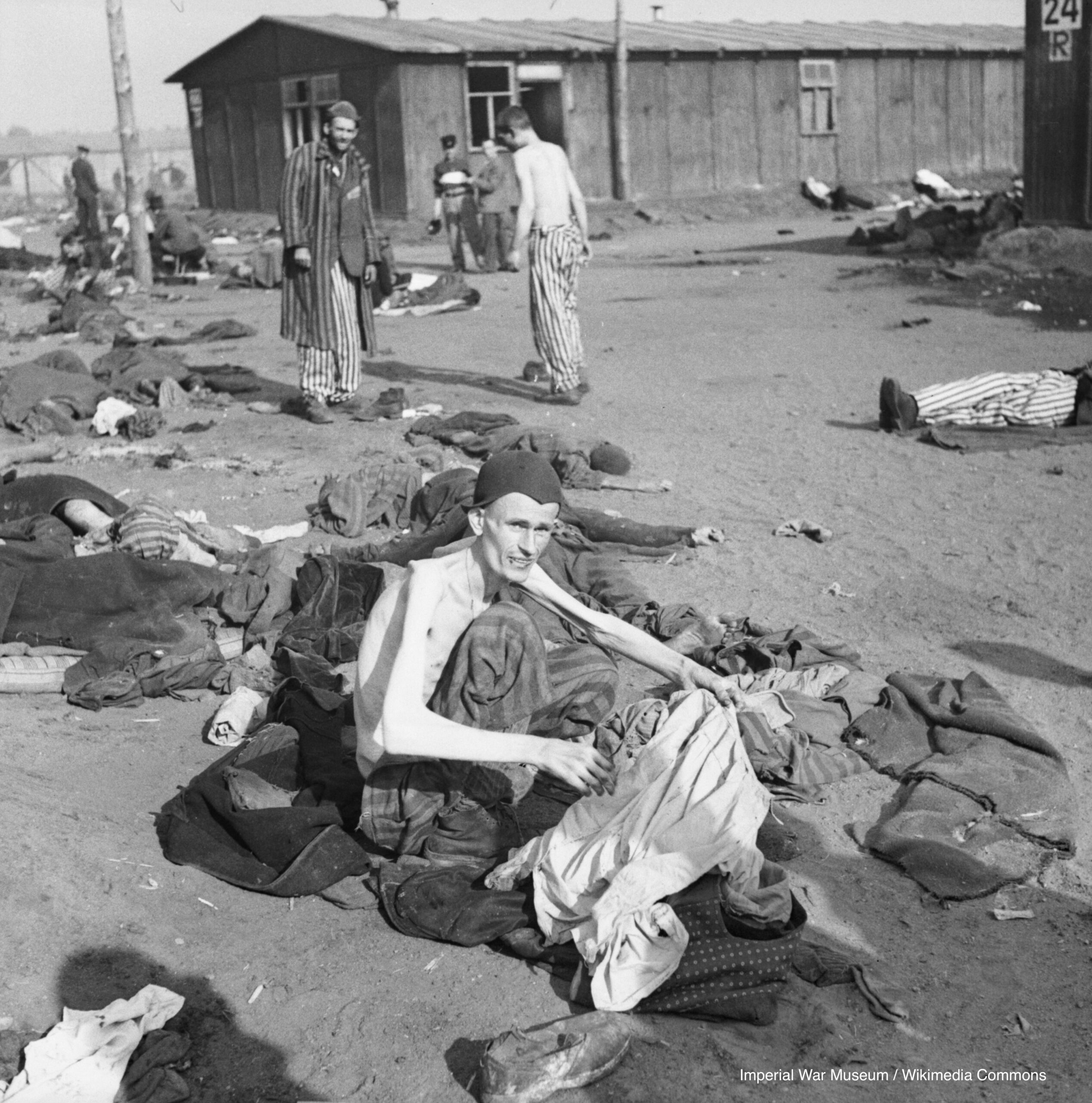 Photograph of the Liberation of Bergen-Belsen Concentration Camp, April 1945.