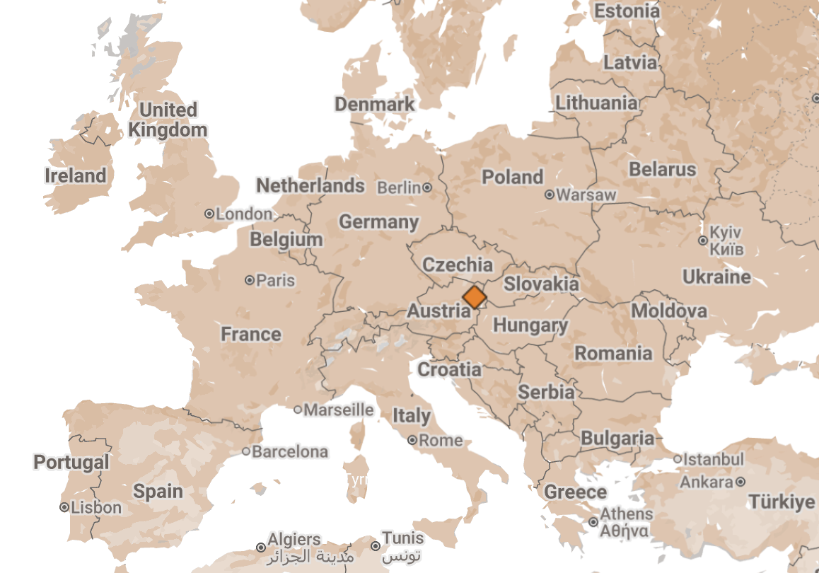 Map of modern-day Austria.