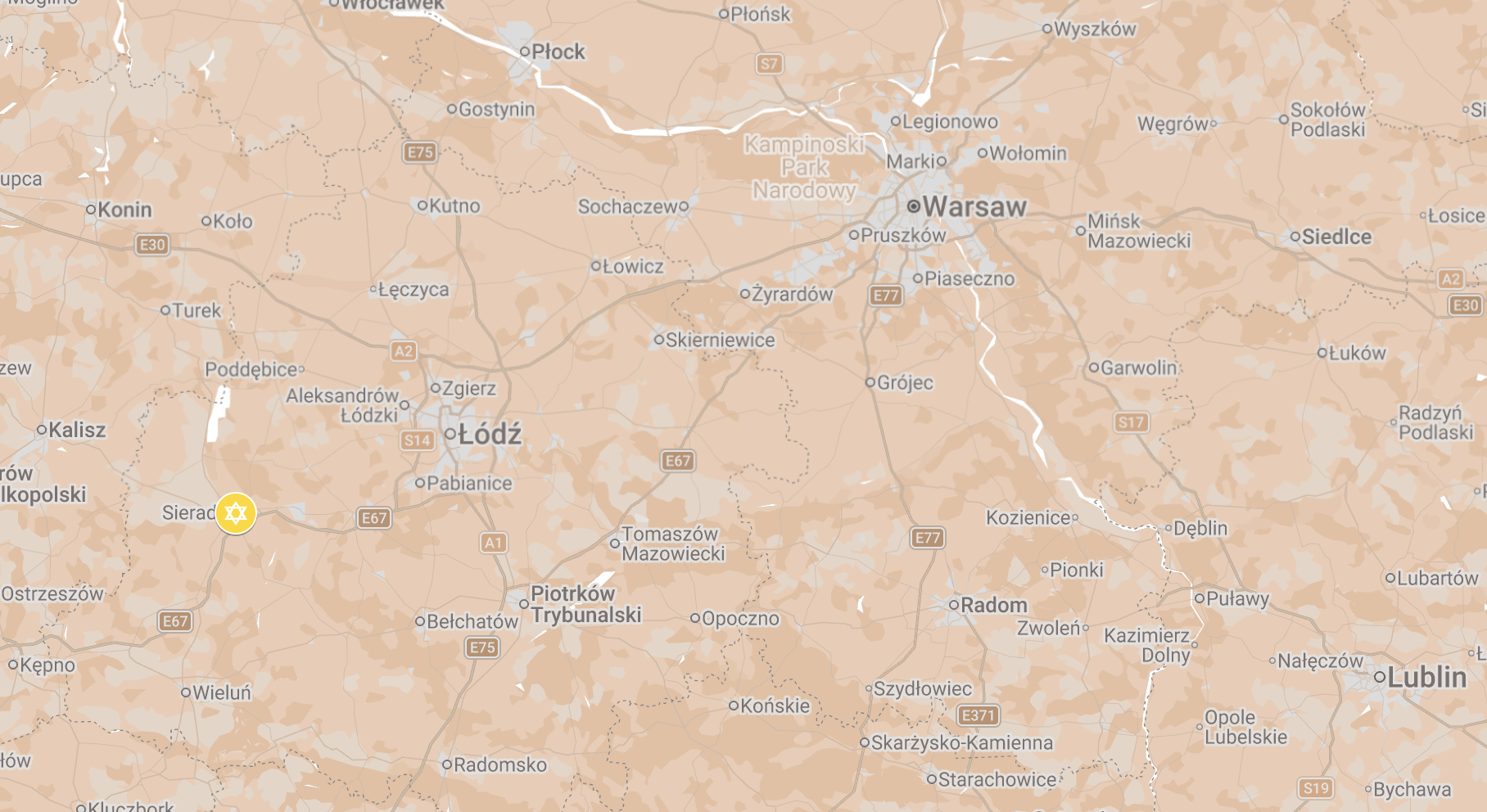 Sieradz Ghetto Location